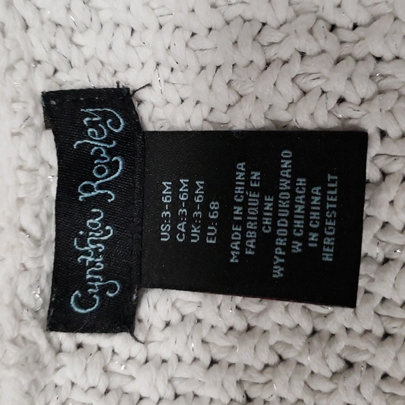 (3-6M) Cynthia Rowley Baby Crochet Flower Sparkly Knit Cottagecore Weave - Picture 3 of 8